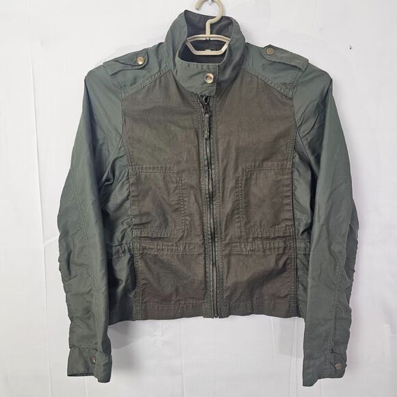 Lucky Brand Clothing Military Style Jacket Army Green Womens Large 06-KH1 - Picture 1 of 10